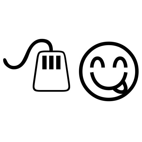 🖱😋 Emoji Domain black and white Symbola rendering